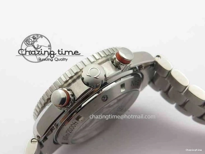 0423 Sophisticated Planet Ocean Master Chronometer Chrono SS OM 1:1 Best Edition Orange On SS Bracelet A 8156